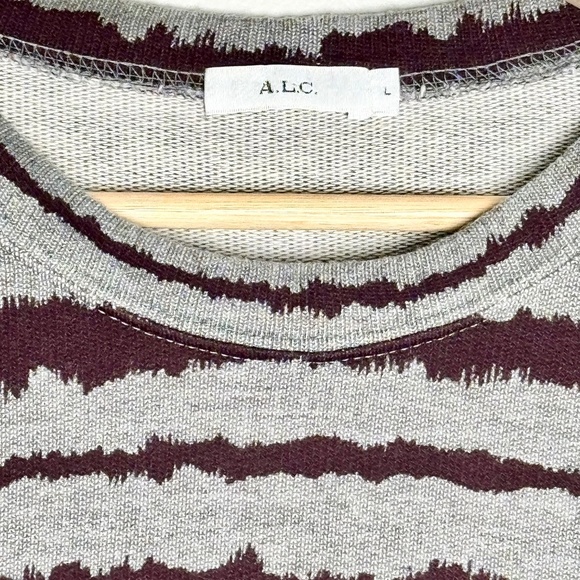 A.L.C. Conlo Frequency Stripe Crewneck Sweater Sz L - Picture 3 of 7